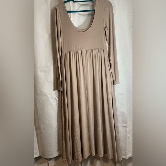 Tan Long Sleeve Dress - Picture 2 of 5